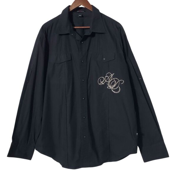 Artful Dodger Shirt Size 3XL Embroidered Signature Eagle Logo Button Front Mens - Picture 5 of 13